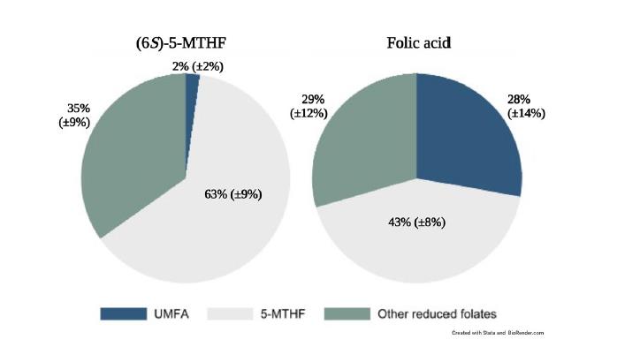 Awas! Satu kajian dalam Scientific Reports mengesahkan bahawa apabila wanita menyusu menambah asid folik, 28% daripada folat dalam susu mereka adalah asid folik tidak termetabolisme (UMFA) yang tidak boleh digunakan—14 kali ganda lebih tinggi daripada ibu yang mengambil bentuk bioaktif.